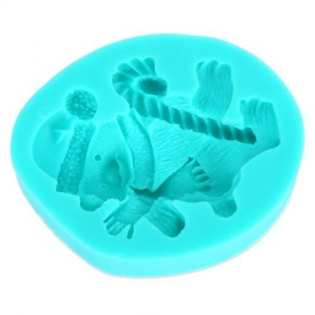 CHRISTMAS POLAR BEAR SILICONE FONDANT CAKE CHOCOLATE MOLD BAKING TOOL (GREEN)