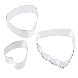 3PCS RANUNCULUS FLOWER STAINLESS STEEL SUGARCRAFT FONDANT CAKE CUTTER BAKING MOLD (SILVER)