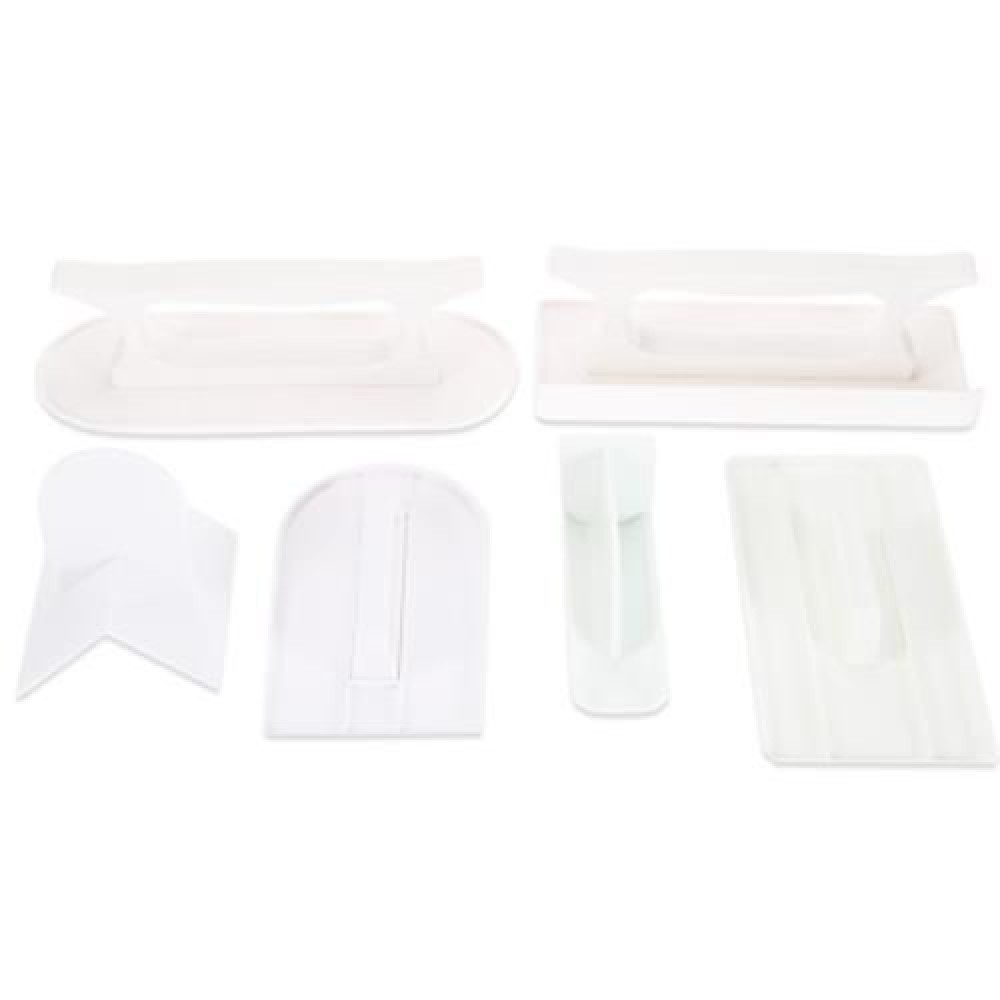 TANGCHU 6PCS PLASTIC FONDANT CAKE SMOOTHER CREAM ICING POLISHER TOOL (WHITE)