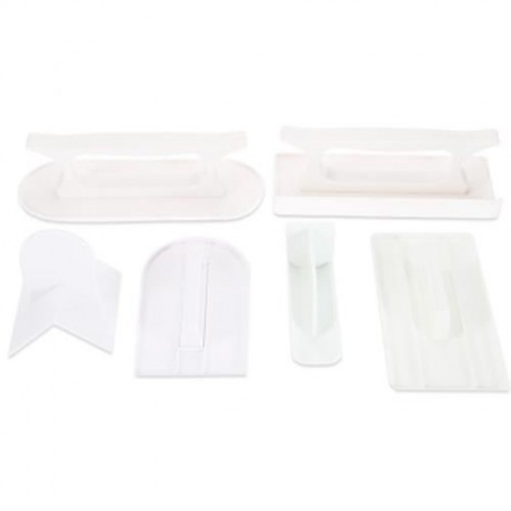 TANGCHU 6PCS PLASTIC FONDANT CAKE SMOOTHER CREAM ICING POLISHER TOOL (WHITE)