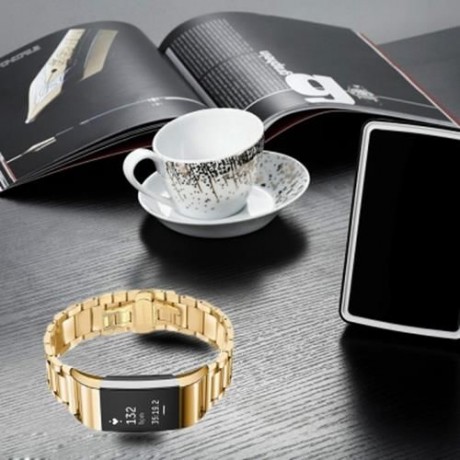 20MM STAINLESS STEEL BAND FOR FITBIT CHARGE2 SMARTBAND (GOLDEN)