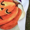 FESTIVAL HAPPY HALLOWEEN ELEMENT PRINT POLYSTER ROUND BEACH THROW (LIGHT YELLOW)