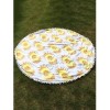 SUMMER PINEAPPLE PRINT TASSEL ROUND BEACH THROW (WHITE)