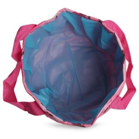 OUTDOOR PORTABLE LIGHTWEIGHT WASH BASIN FOLDING BAG (ROSE RED)