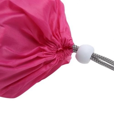 OUTDOOR PORTABLE LIGHTWEIGHT WASH BASIN FOLDING BAG (ROSE RED)