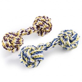 IMITATED WEAVE DUMBBELL PUPPY CHEW DOG PET TOY (COLORMIX)