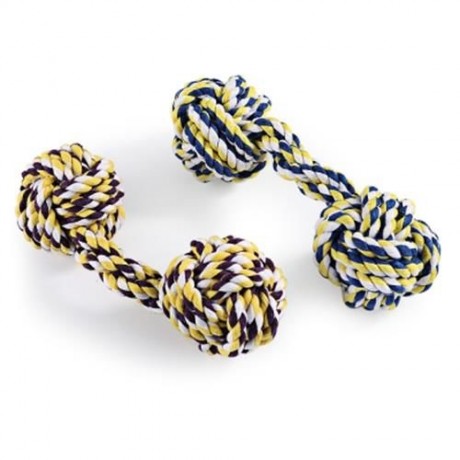 IMITATED WEAVE DUMBBELL PUPPY CHEW DOG PET TOY (COLORMIX)