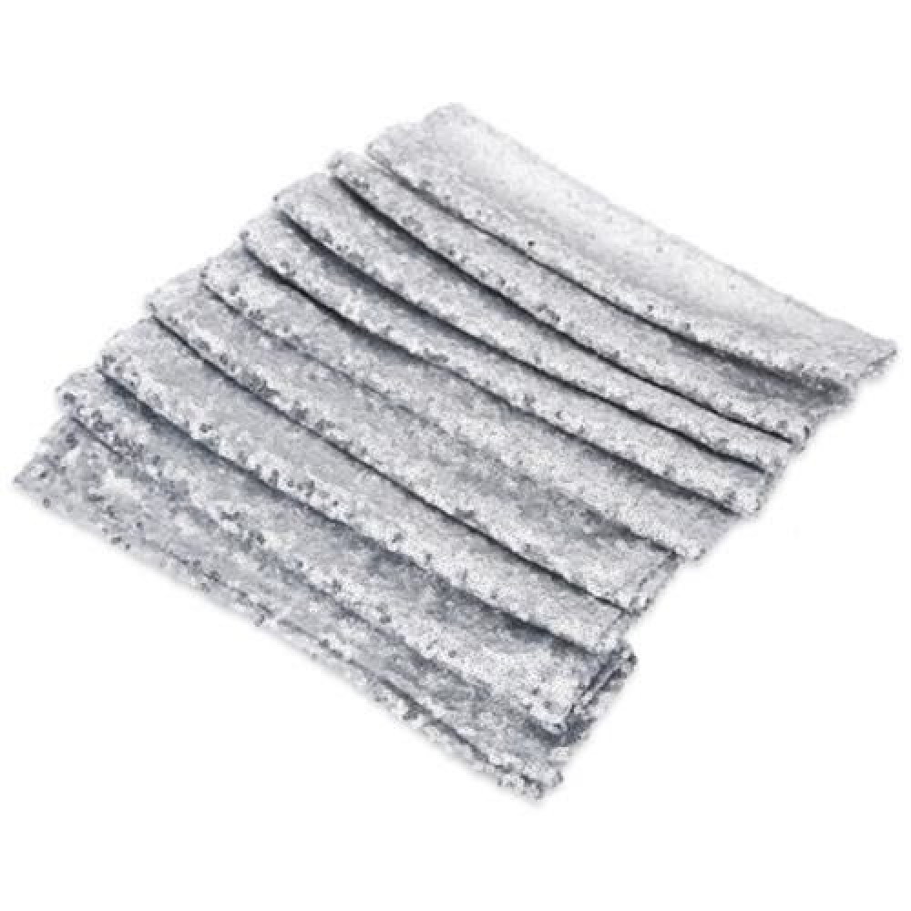 180 X 30CM GLITZ SEQUIN TABLE RUNNER FOR WEDDING PARTY (SILVER)