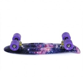22 INCH STARS PATTERN FOUR-WHEEL STREET LONG PLASTIC FISH SKATEBOARD (PURPLE)
