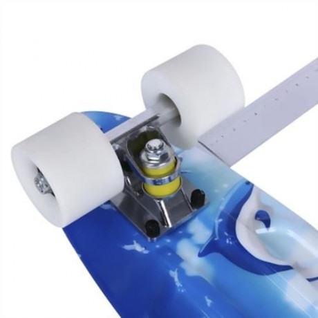 22 INCH DOLPHIN PATTERN FOUR-WHEEL STREET LONG PLASTIC FISH SKATEBOARD (BLUE)