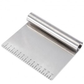 STAINLESS STEEL DOUGH PIZZA CAKE SCRAPER CUTTER PASTRY SLICER (SILVER)