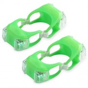 2PCS BIKE REAR LIGHT LED TAILLIGHT SAFETY WARNING LAMP (EMERALD)