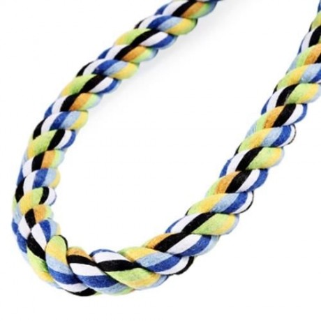 TRAINING GADGET DURABLE CHEW COTTON KNOT PET ROPE TOY (COLORMIX)