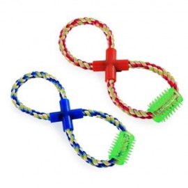 DURABLE CHEW EIGHT SHAPE COTTON KNOT PET ROPE TOY (COLORMIX)