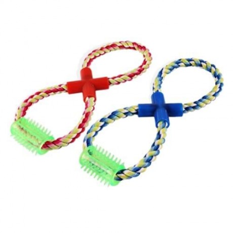 DURABLE CHEW EIGHT SHAPE COTTON KNOT PET ROPE TOY (COLORMIX)