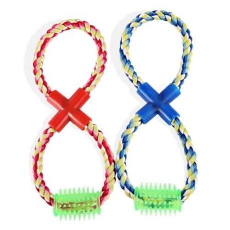DURABLE CHEW EIGHT SHAPE COTTON KNOT PET ROPE TOY (COLORMIX)