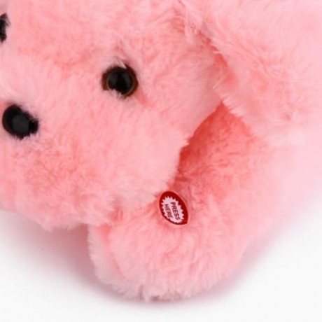 STUFFED CUTE FLASHING DOG PLUSH DOLL TOY GIFT FOR BABY (PINK)