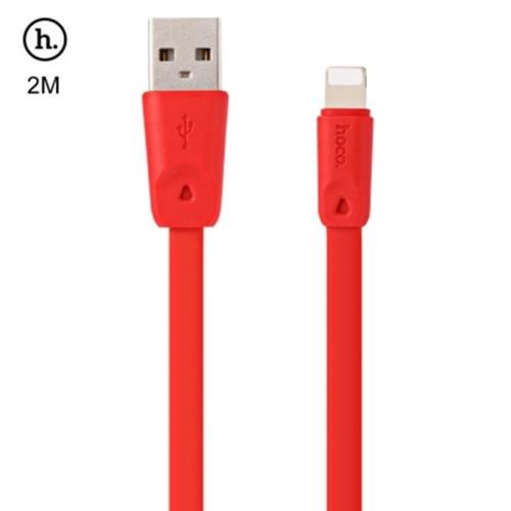 HOCO X9 8 PIN NOODLE CHARGE DATA TRANSFER CABLE 2M (RED)