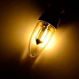 3W SMD-3014 X 32 E14 WARM WHITE GOLDEN APPEARANCE LEDS CANDLE LIGHT (300 LUMENS AC 85-265V