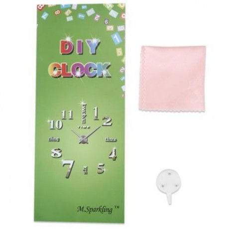 M.SPARKLING HEART SHAPE MIRROR EFFECT STICKER DIY DIGITAL CLOCK (BLACK)