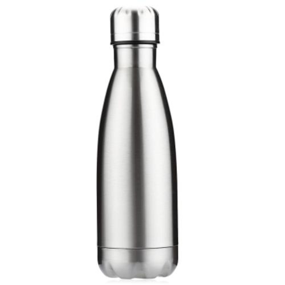 350ML COLA STYLE STAINLESS STEEL DOUBLE WALL WATER BOTTLE (SILVER)