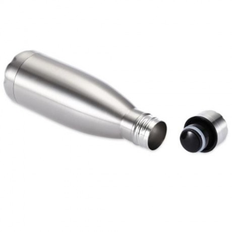 350ML COLA STYLE STAINLESS STEEL DOUBLE WALL WATER BOTTLE (SILVER)