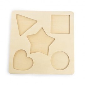 3D WOODEN BUILDING BLOCK DIY MATCHING GEOMETRY PUZZLE TOY (COLORFUL)