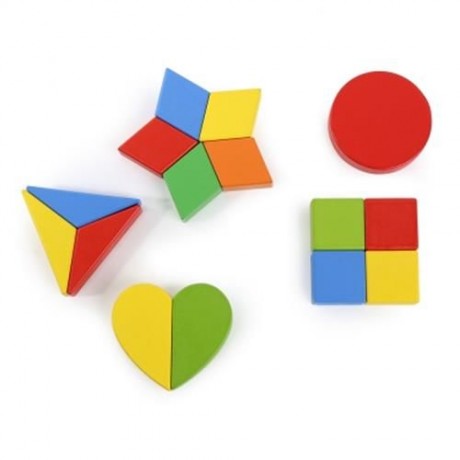 3D WOODEN BUILDING BLOCK DIY MATCHING GEOMETRY PUZZLE TOY (COLORFUL)