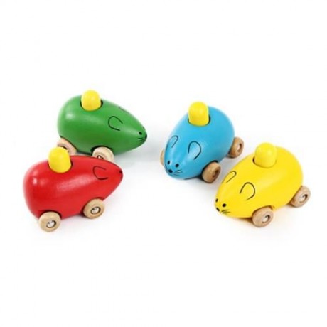 YOULEBI MUSIC MICE SQUEAKING WOODEN TOYS KIDS GADGET (GREEN)