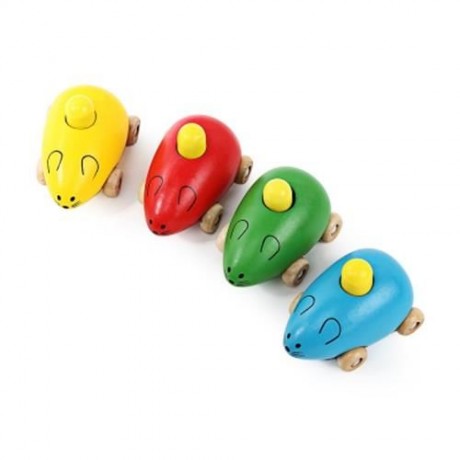 YOULEBI MUSIC MICE SQUEAKING WOODEN TOYS KIDS GADGET (GREEN)