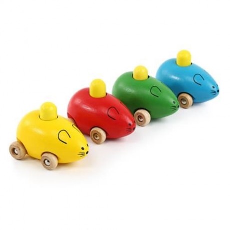 YOULEBI MUSIC MICE SQUEAKING WOODEN TOYS KIDS GADGET (GREEN)