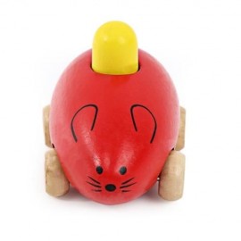 YOULEBI MUSIC MICE SQUEAKING WOODEN TOYS KIDS GADGET (RED)