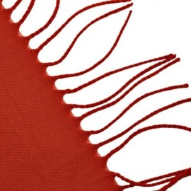 STYLISH PURE COLOR TASSEL DESIGN LADIES WARM SCARF (DEEP ORANGE)