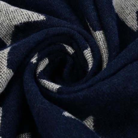 AUTUMN WINTER STYLISH DUAL USE STAR DESIGN LADIES SCARF (PURPLISH BLUE)