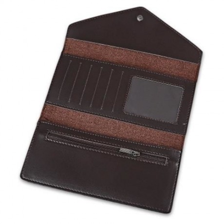 GUAPABIEN VINTAGE PATTERN DESIGN PATCHWORK TRIPLE FOLDING LADIES CARD WALLET (LIGHT GRAY)