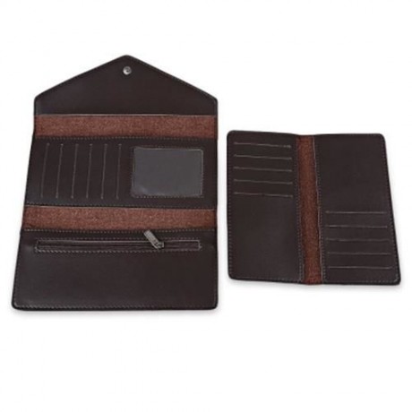 GUAPABIEN VINTAGE PATTERN DESIGN PATCHWORK TRIPLE FOLDING LADIES CARD WALLET (BLACK)