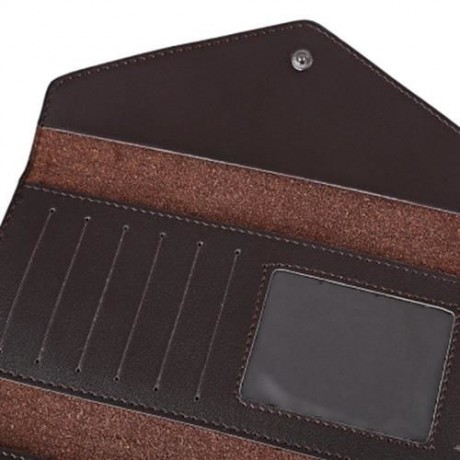 GUAPABIEN VINTAGE PATTERN DESIGN PATCHWORK TRIPLE FOLDING LADIES CARD WALLET (BLACK)