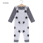 XIRUBABY CASUAL STRIPE PRINTED TWO PIECE SET FOR BABIES (GRAY)