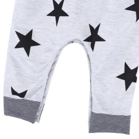XIRUBABY CASUAL STRIPE PRINTED TWO PIECE SET FOR BABIES (GRAY)