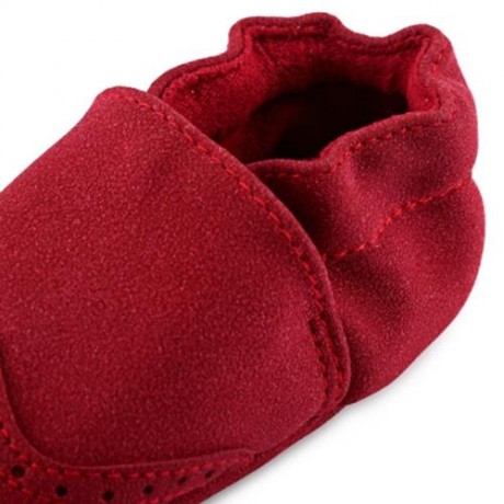 BUUF JRU BRIEF STYLE SOFT SOLE SOLID SLIPPERS FOR BABIES (RED)