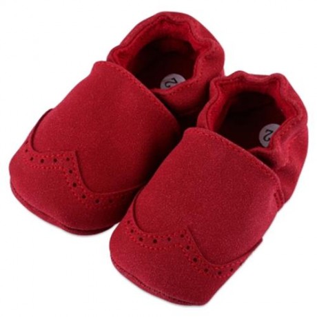 BUUF JRU BRIEF STYLE SOFT SOLE SOLID SLIPPERS FOR BABIES (RED)