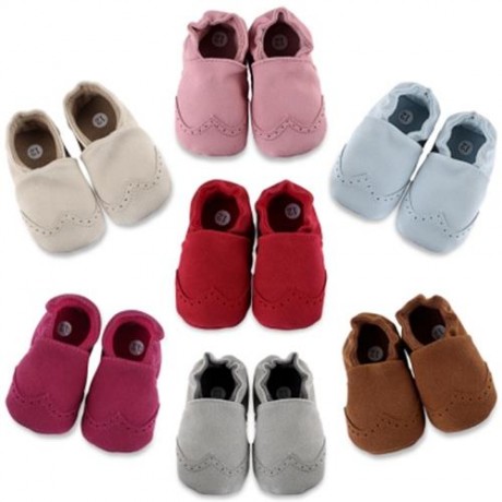 BUUF JRU BRIEF STYLE SOFT SOLE SOLID SLIPPERS FOR BABIES (RED)
