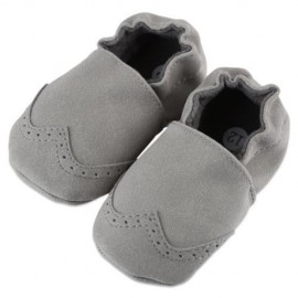 BUUF JRU BRIEF STYLE SOFT SOLE SOLID SLIPPERS FOR BABIES (LIGHT GRAY)