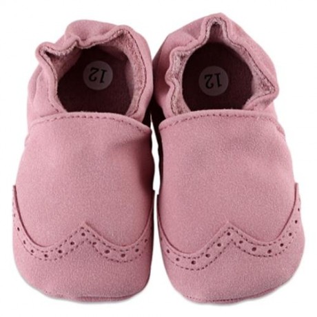 BUUF JRU BRIEF STYLE SOFT SOLE SOLID SLIPPERS FOR BABIES (PINK)