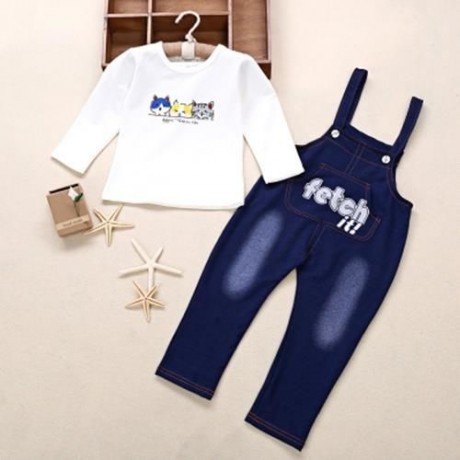 BABIES CASUAL COTTON BLEND T-SHIRT TWINSET (WHITE)