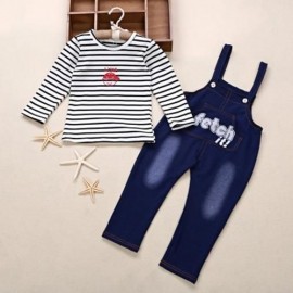 BABIES CASUAL COTTON BLEND T-SHIRT TWINSET (PURPLISH BLUE)