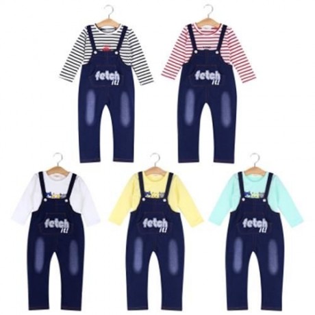 BABIES CASUAL COTTON BLEND T-SHIRT TWINSET (PURPLISH BLUE)