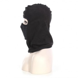 WINTER OUTDOOR THERMAL FLEECE HAT WINDPROOF NECK CAP (BLACK)