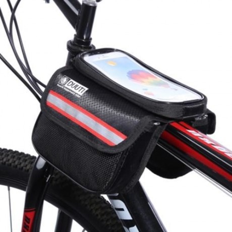 DUUTI WATER RESISTANT BICYCLE PHONE SCREEN FRONT TUBE BAG (RED)