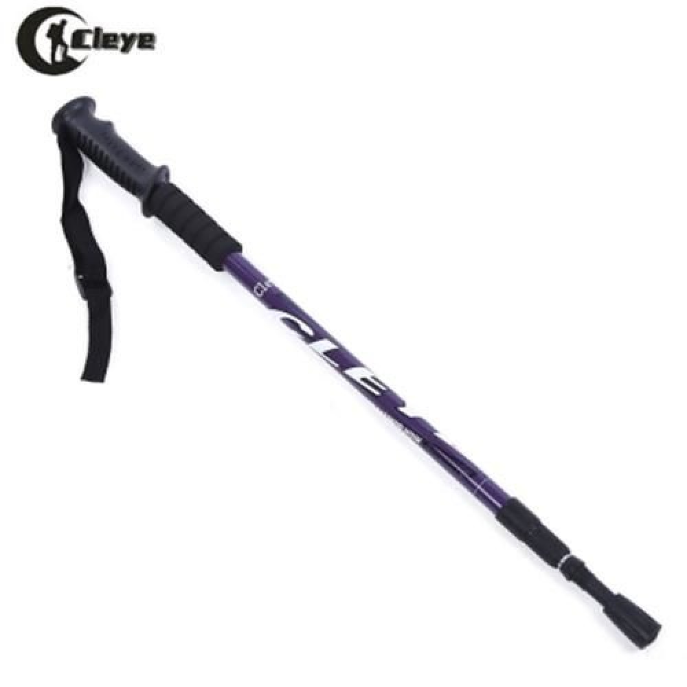 CLEYE 3 JOINT ANTI-SHOCK TREKKING STRAIGHT SHANK ALPENSTOCK (PURPLE)